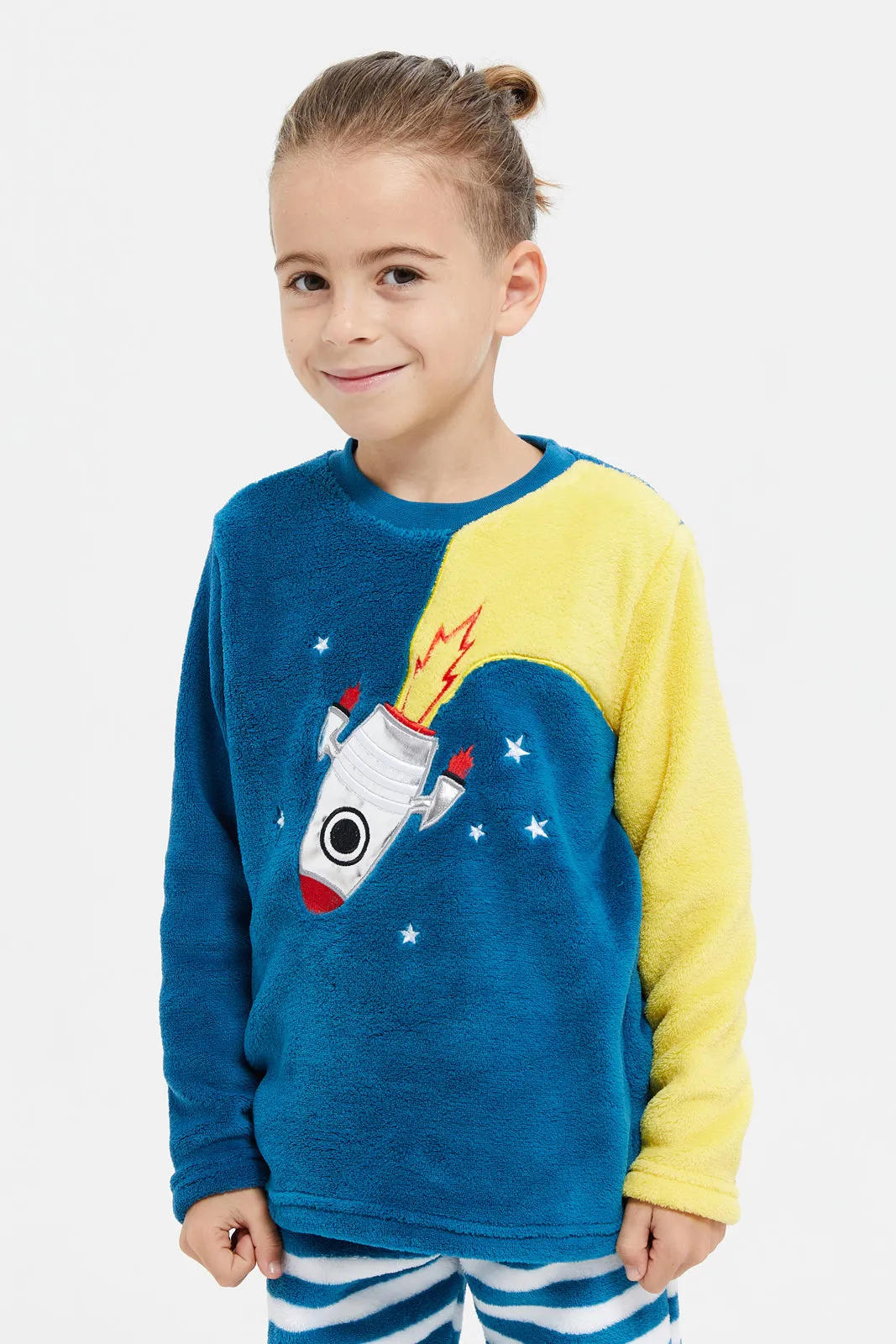 Boys Blue Rocket Print Pyjama Set (2 Piece)