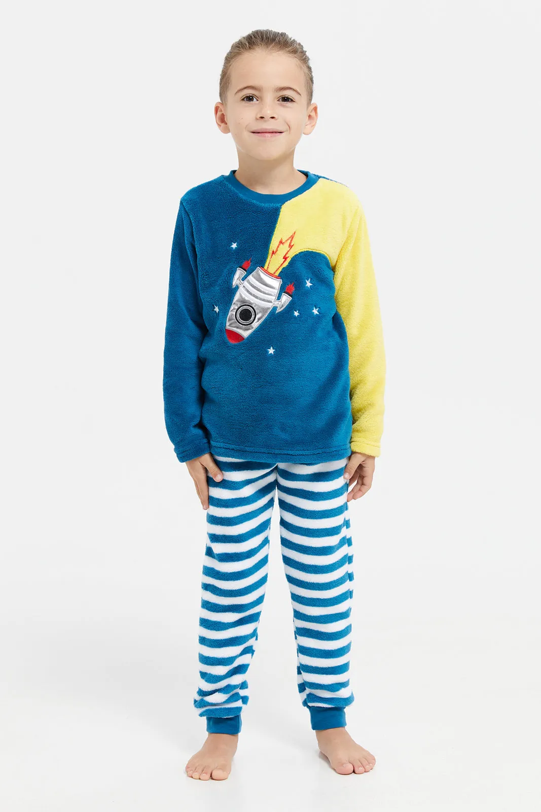 Boys Blue Rocket Print Pyjama Set (2 Piece)