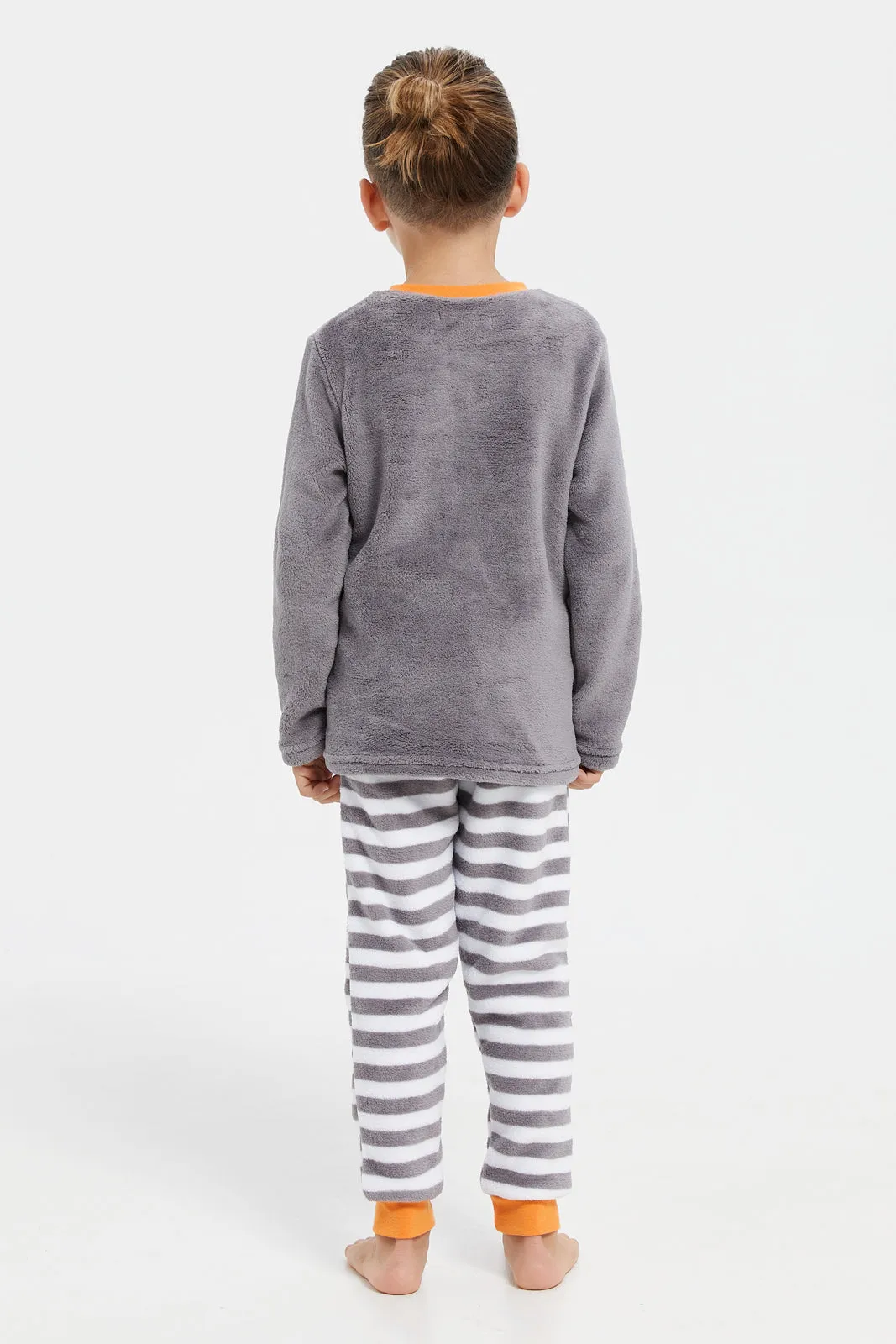 Boys Grey Penguin Print Pyjama Set (2 Piece)