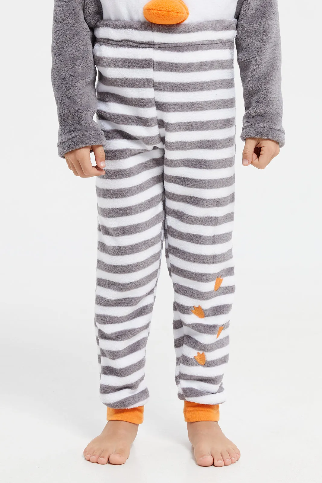 Boys Grey Penguin Print Pyjama Set (2 Piece)