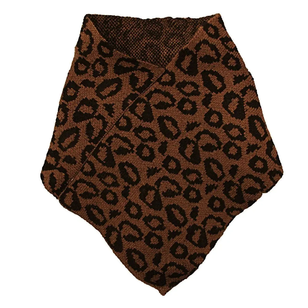 Brown Leopard Triangle Tube Scarf - Trendy and Versatile