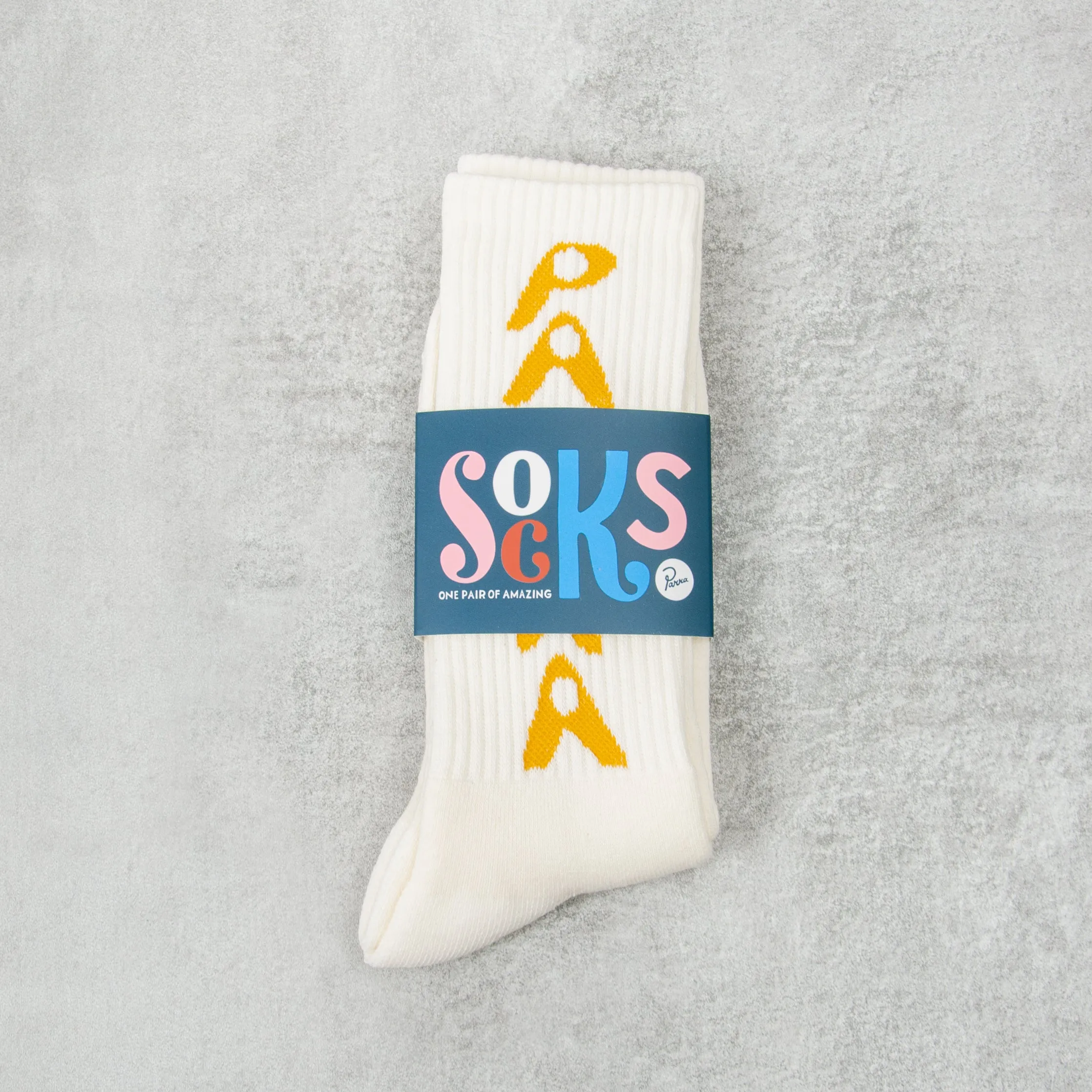 By Parra Hole Logo Crew Sock - White