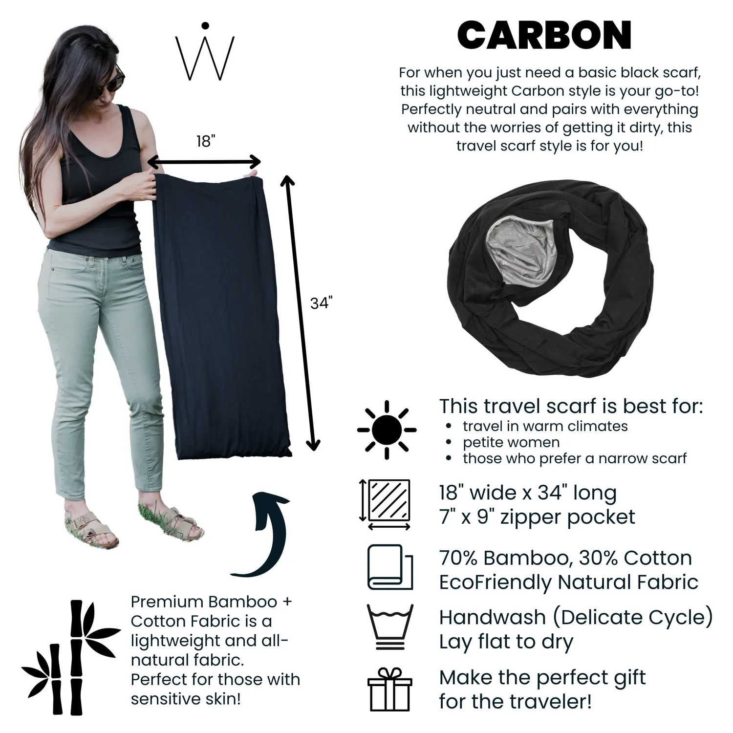 CARBON // Travel Scarf