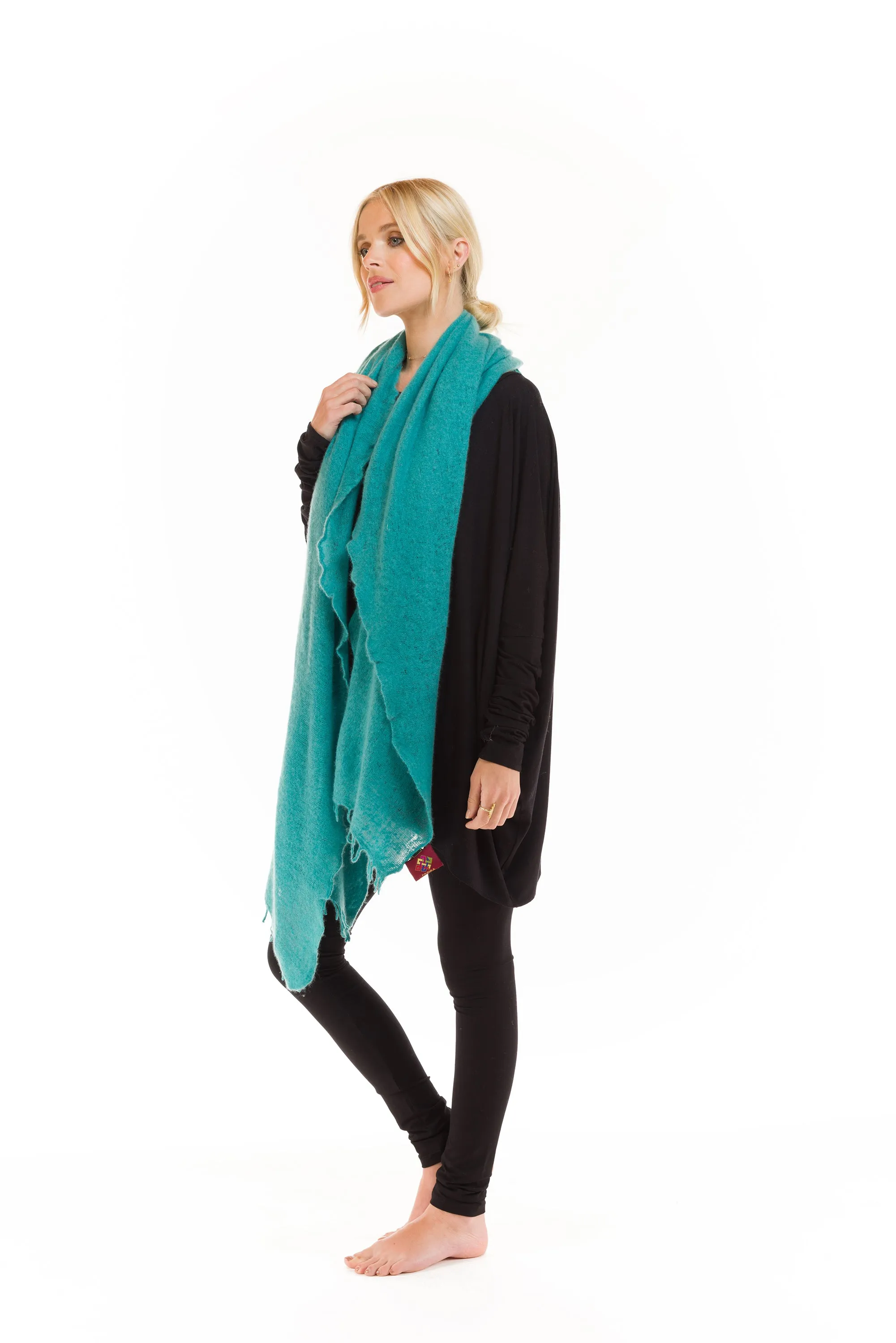 CASHMERE FELTED SCARF AQUA