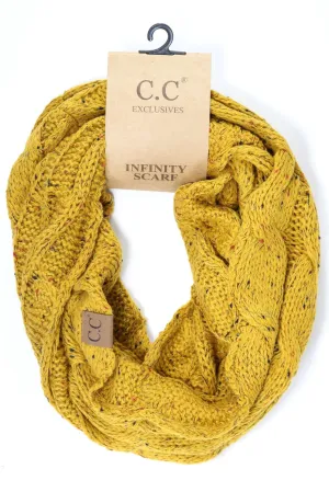 CC Beanie | Adult Flecked Infinity Scarf ~ Mustard