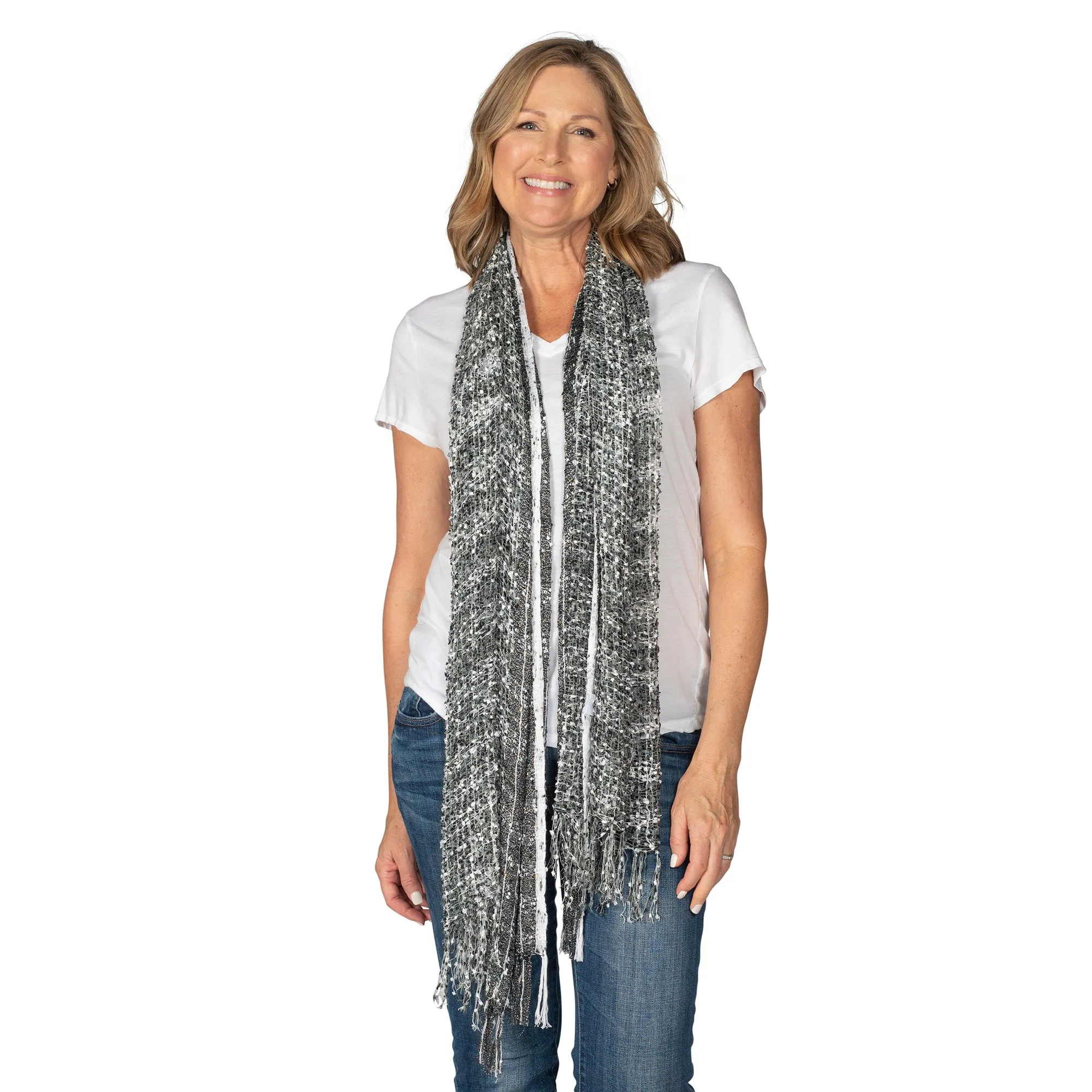 Charcoal Gray Confetti Scarf