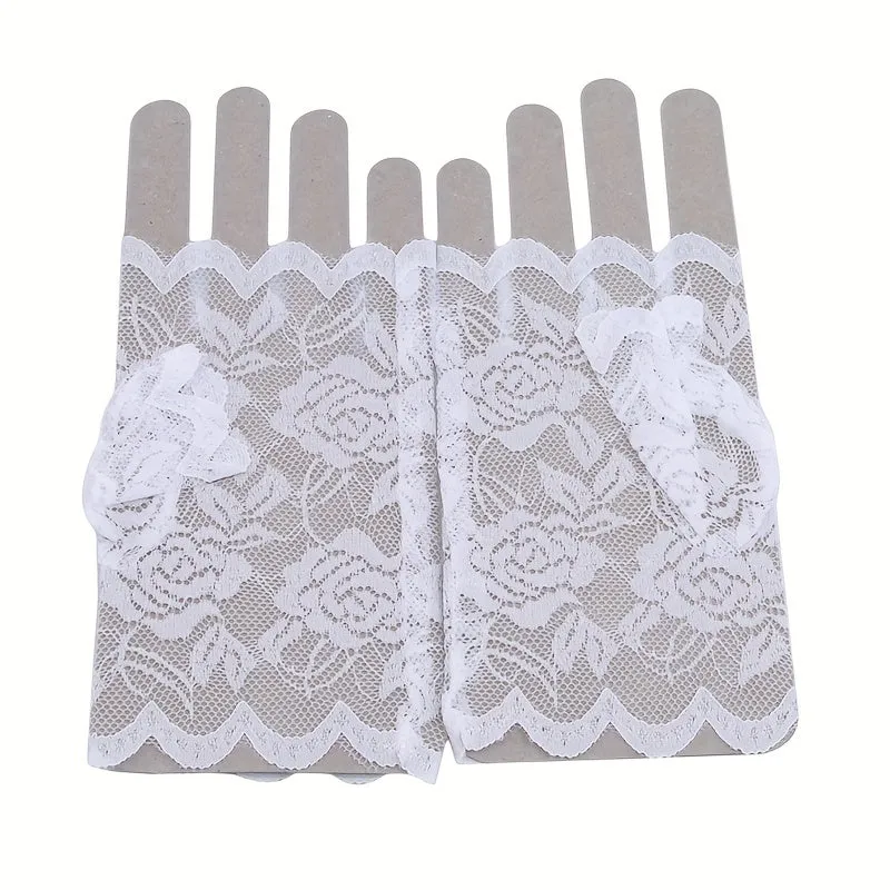 Chic Floral Lace Fingerless Gloves for Women Perfect for Any Occasion