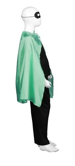 Child's Superhero Party Cape with Mask Set Costume | Green Cosplay Costume