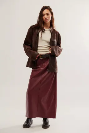 City Slicker Maxi Skirt- Red Jasper Vegan