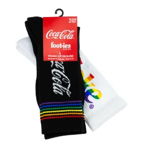 Coke Pride Stripe Athletic Ribbed Crew Socks - 2 Pair Pack