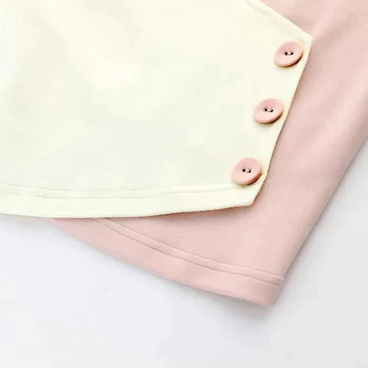 Colorblock Love Heart Hollow Out Collar T-Shirt Mini Denim Skirt