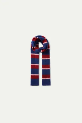 Compania Fantastica Blue Striped Knitted Scarf