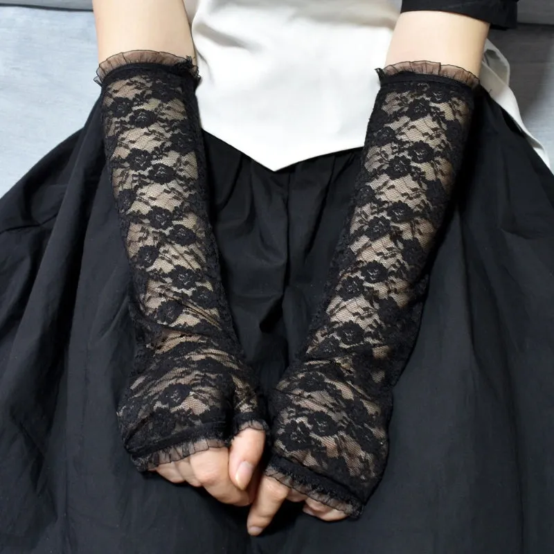 Cool and Hip Long Fingerless Arm Sleeve Outdoor Gloves