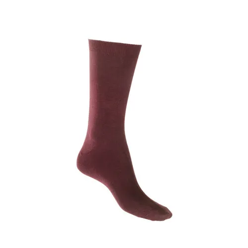 Cotton Crew Sock in Burgundy Wine - Aussie Made