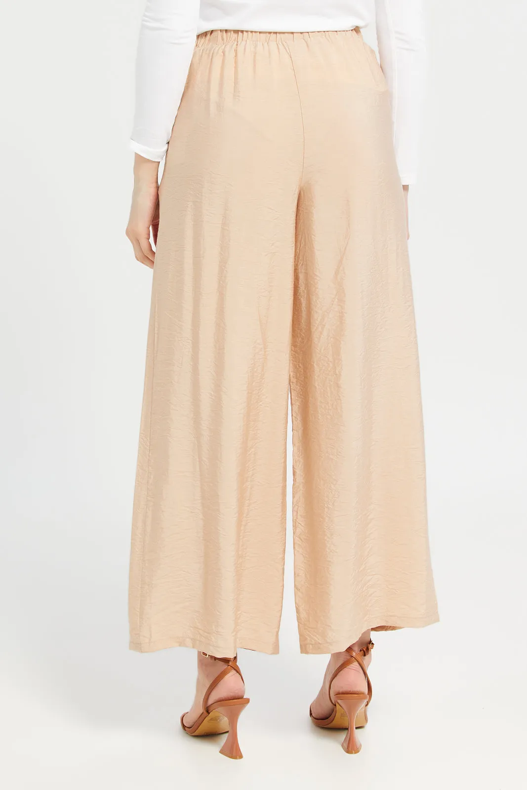 Cream A Line Trousers