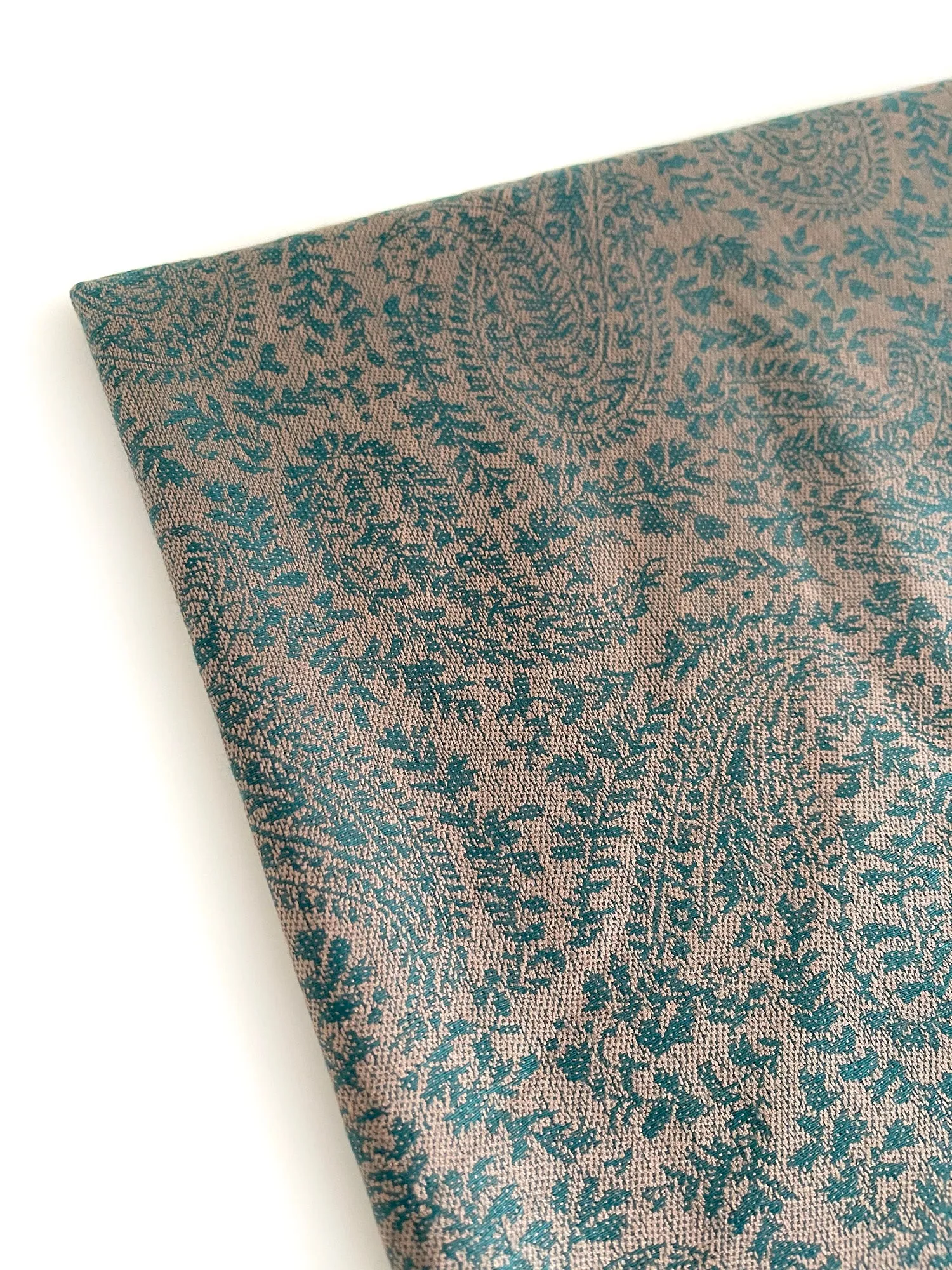 DARK GREEN PAISLEY PRINT REVERSIBLE PASHMINA SHAWL SCARF