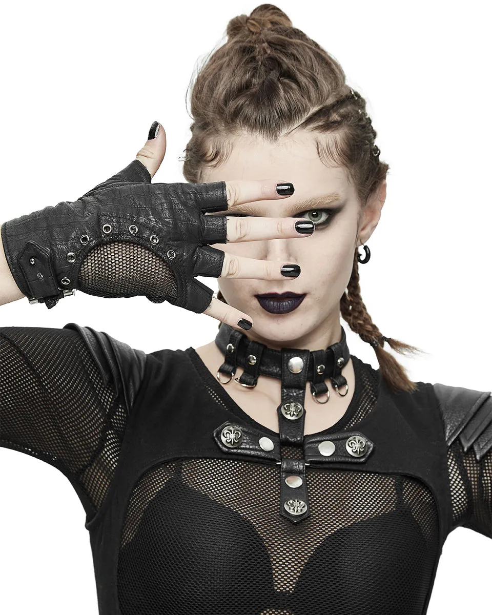 Devil Fashion Discord Dieselpunk Fingerless Gloves