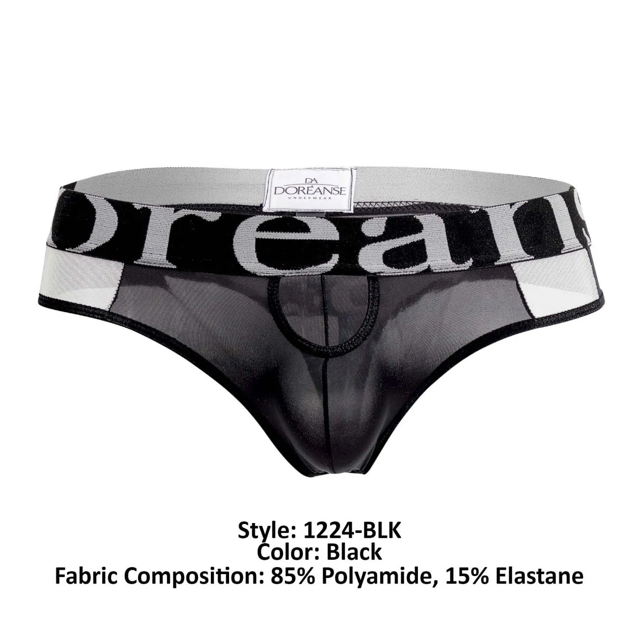 Doreanse 1224-BLK Window Thongs Color Black