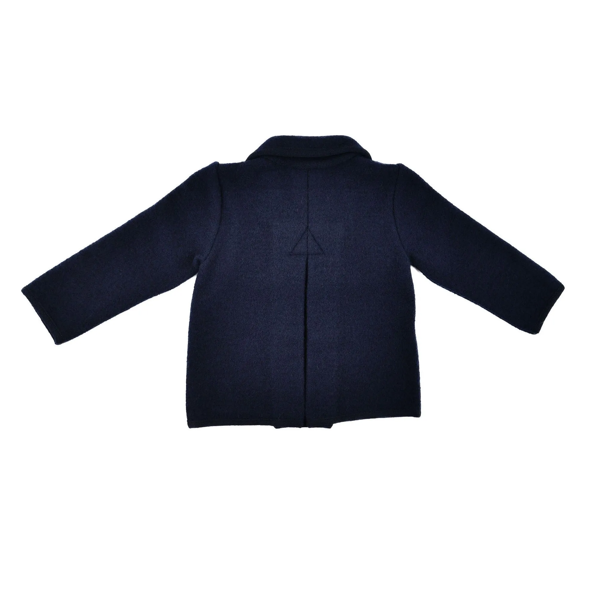 Double Breasted Button Down Coat - Navy