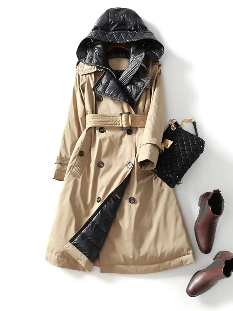 Duck Down Trench Coat - Ultra-Warm Winter Outerwear