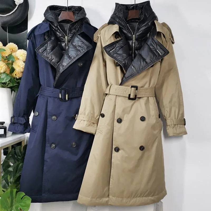 Duck Down Trench Coat - Ultra-Warm Winter Outerwear