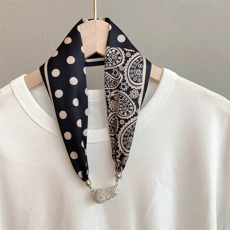 Elegant Black Silk Scarf for Women