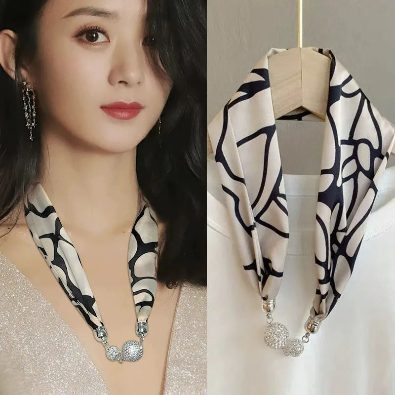 Elegant Black Silk Scarf for Women