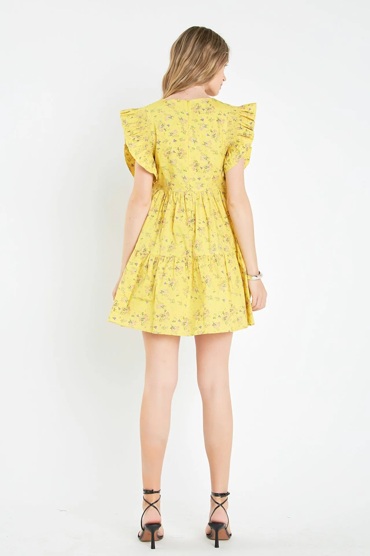 English Factory - Floral Mini Dress with Smocking detail