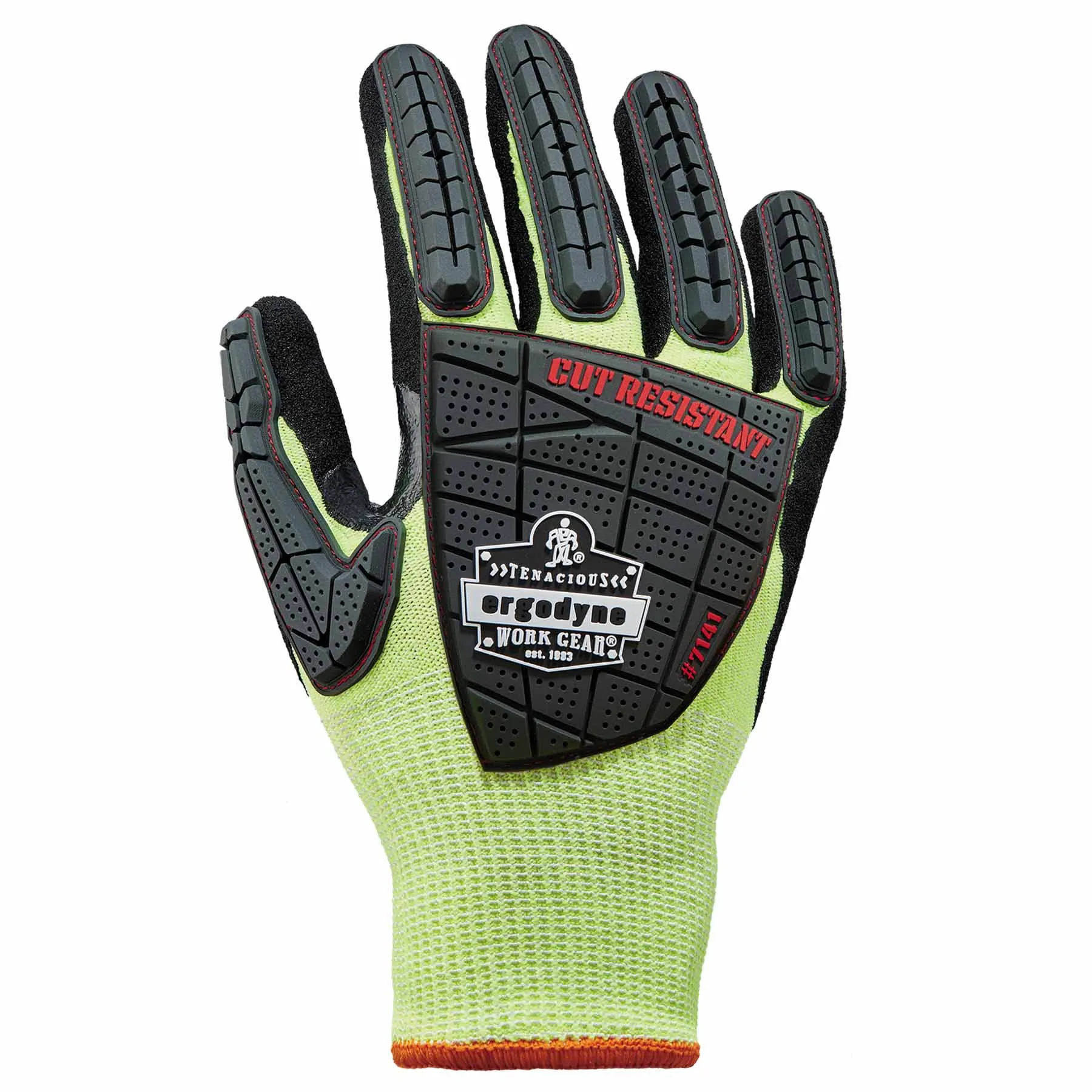 Ergodyne 17835 7141-CASE XL Lime ANSI A4 DIR Nitrile-Coated CR Gloves 72-Pair