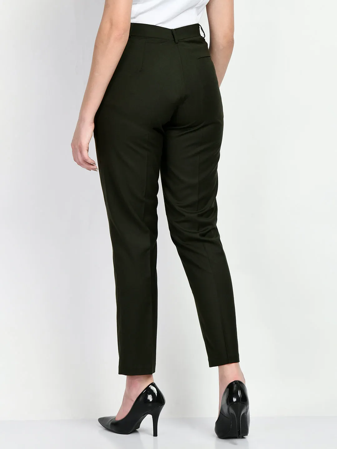 Exude Adroitness Straight Trousers (Olive)