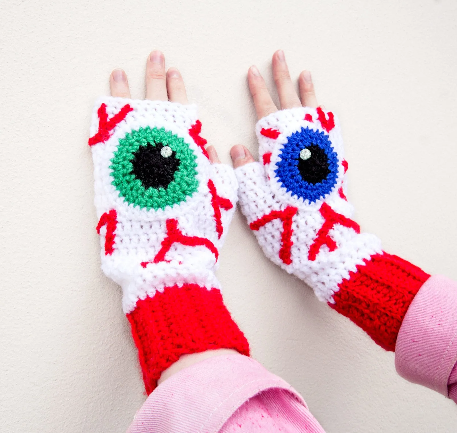 Eye See You Fingerless Gloves (Custom Colour)