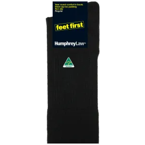 Feet First Heavy Duty Wool Mix Work Socks in Black - Aussie Made