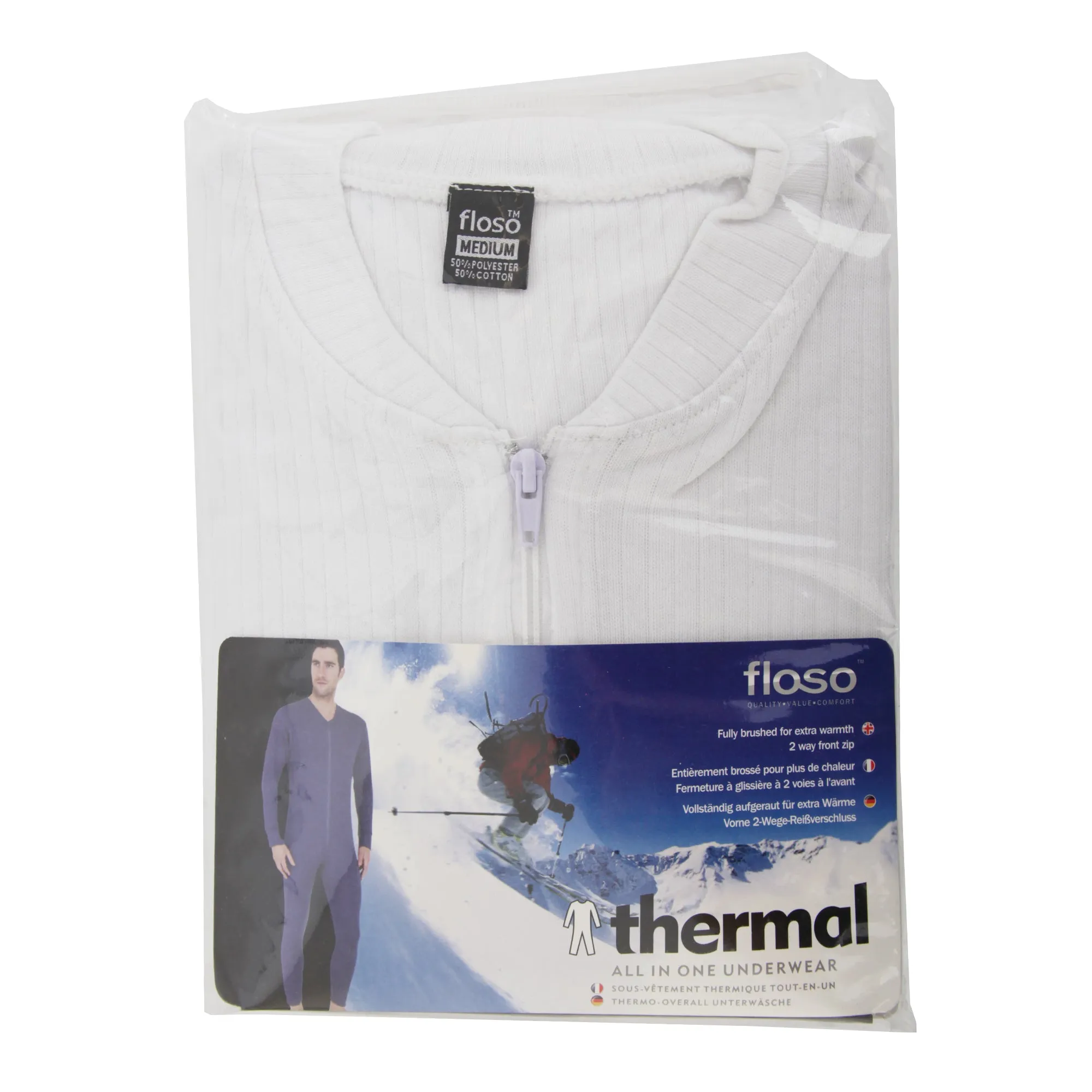 FLOSO Mens Thermal Underwear All In One Union Suit