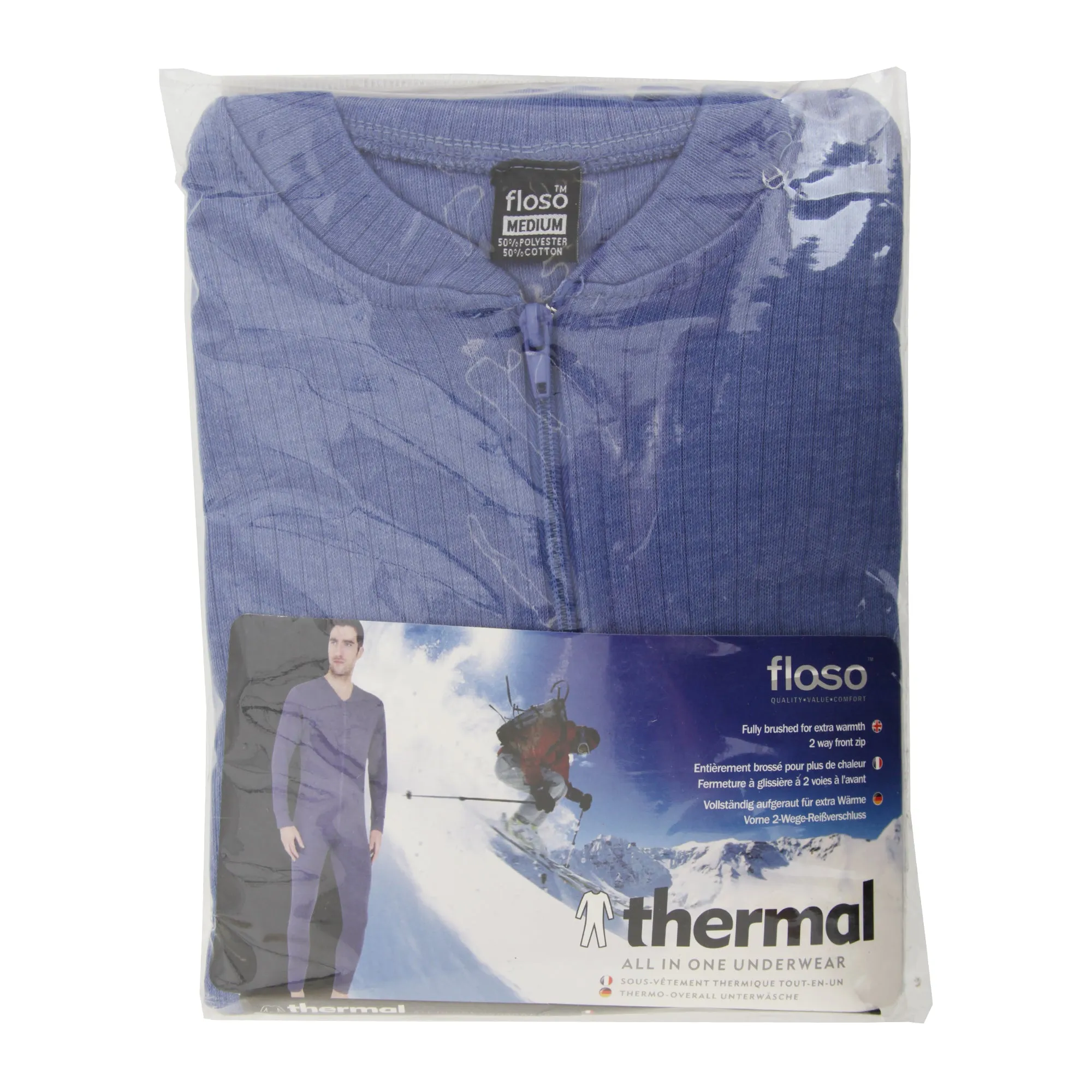 FLOSO Mens Thermal Underwear All In One Union Suit