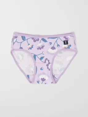 Flower Print Girls Briefs