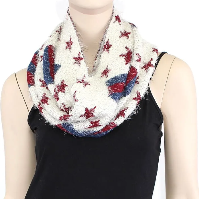 FN20111 Fuzzy American Flag Infinity Scarf