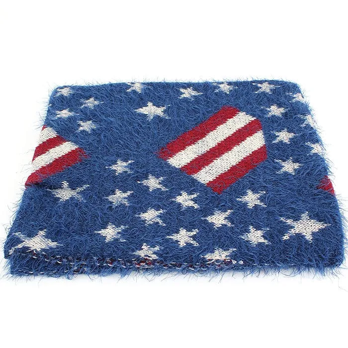 FN20111 Fuzzy American Flag Infinity Scarf