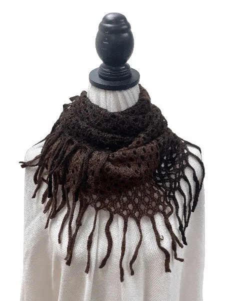 Fringe Flair Crochet Loop Infinity Scarf