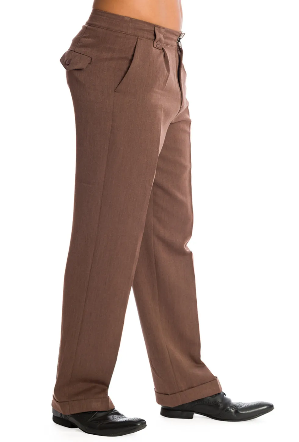 Get In Line Trousers In Brown by Banned  