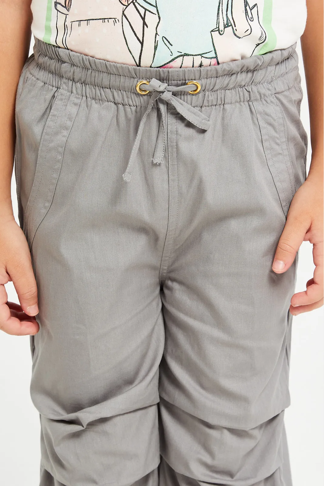 Girls Charcoal Plain Trouser