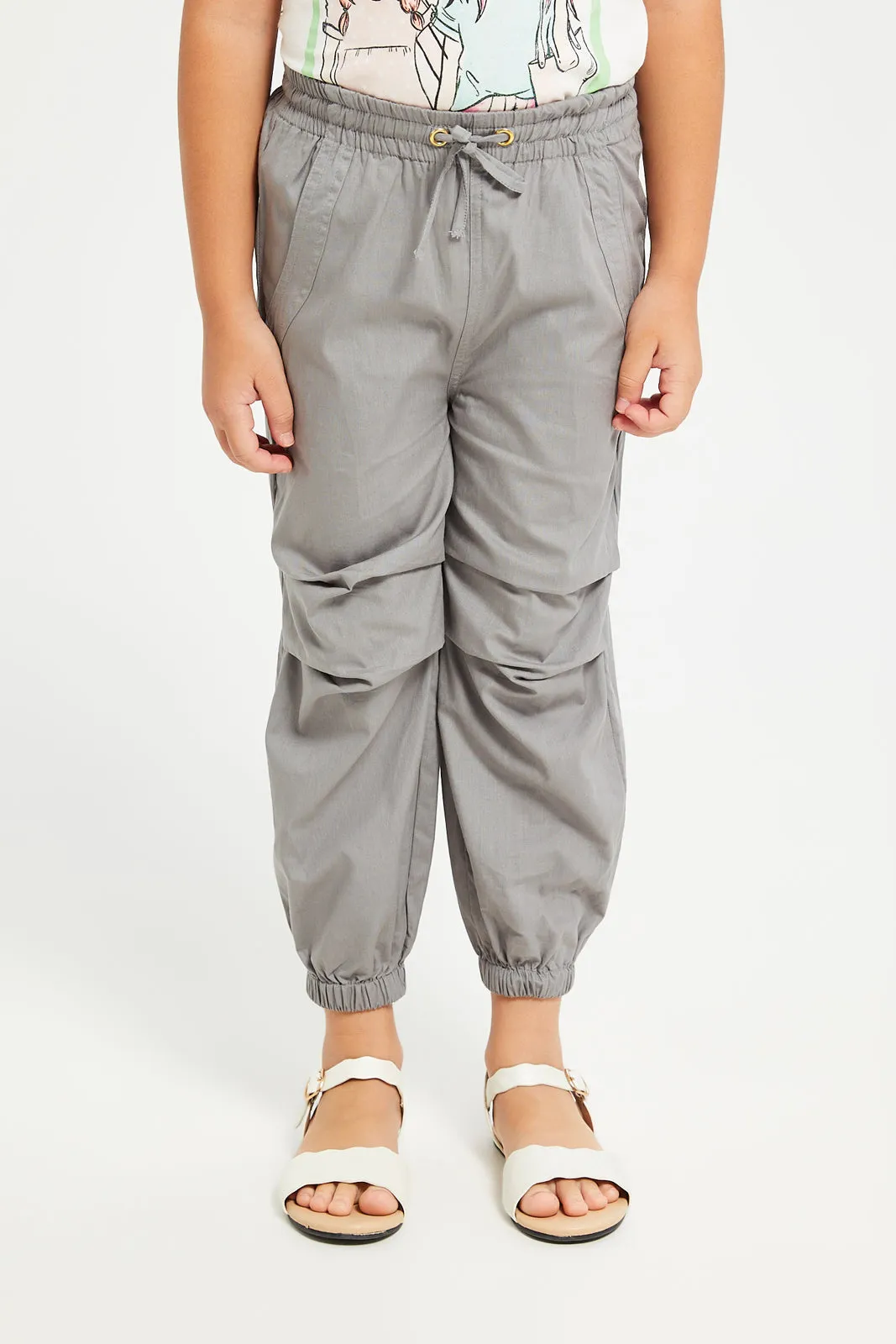 Girls Charcoal Plain Trouser