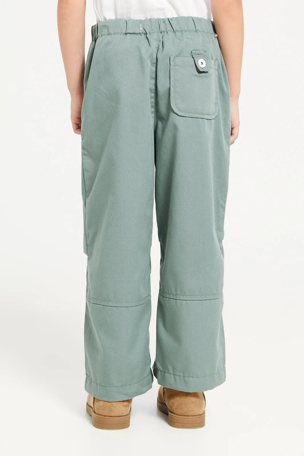 Girls Green Embellished Trousers