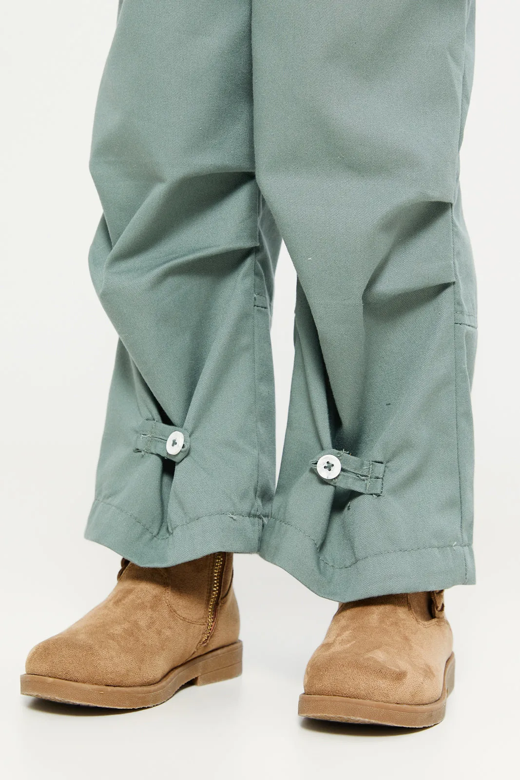 Girls Green Embellished Trousers