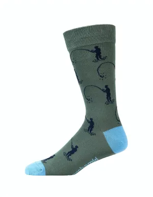 Gone Fishin' Men's Bamboo Crew Socks