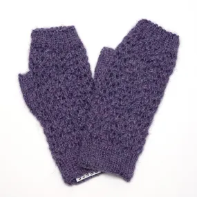 Gotland Violet Hand-knit fingerless gloves