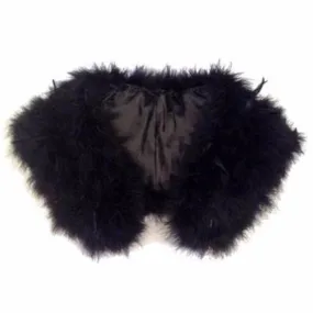 Great Gatsby 1920's Bridal Flapper Feather Shawl - Black