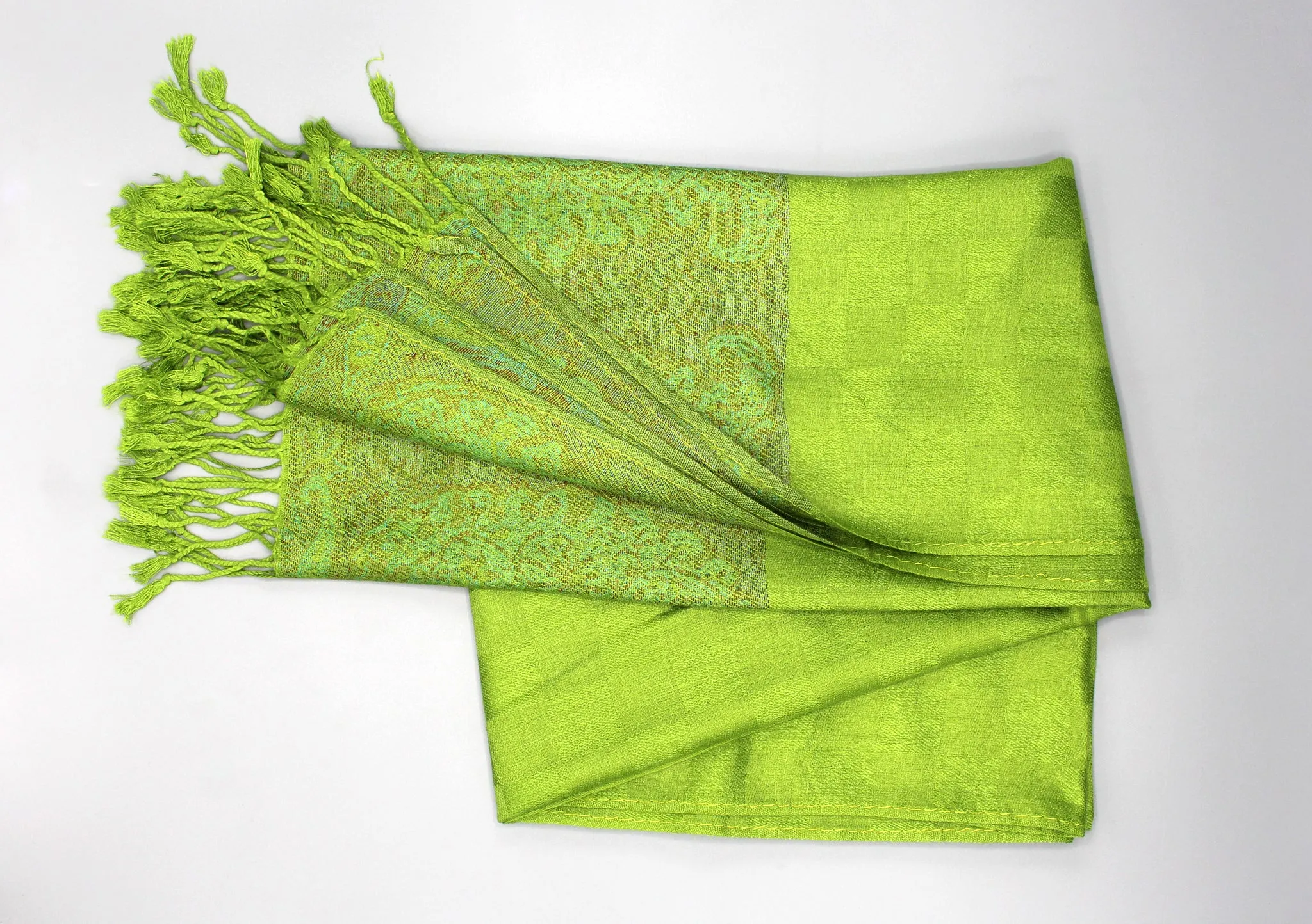 Green Check Pattern Soft Wrap Shawl