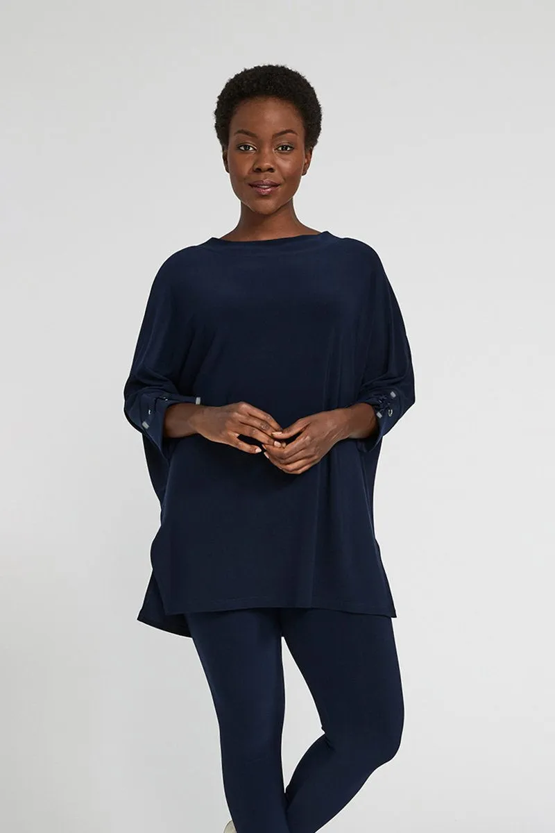 Halo Tie Cuff Tunic | Navy