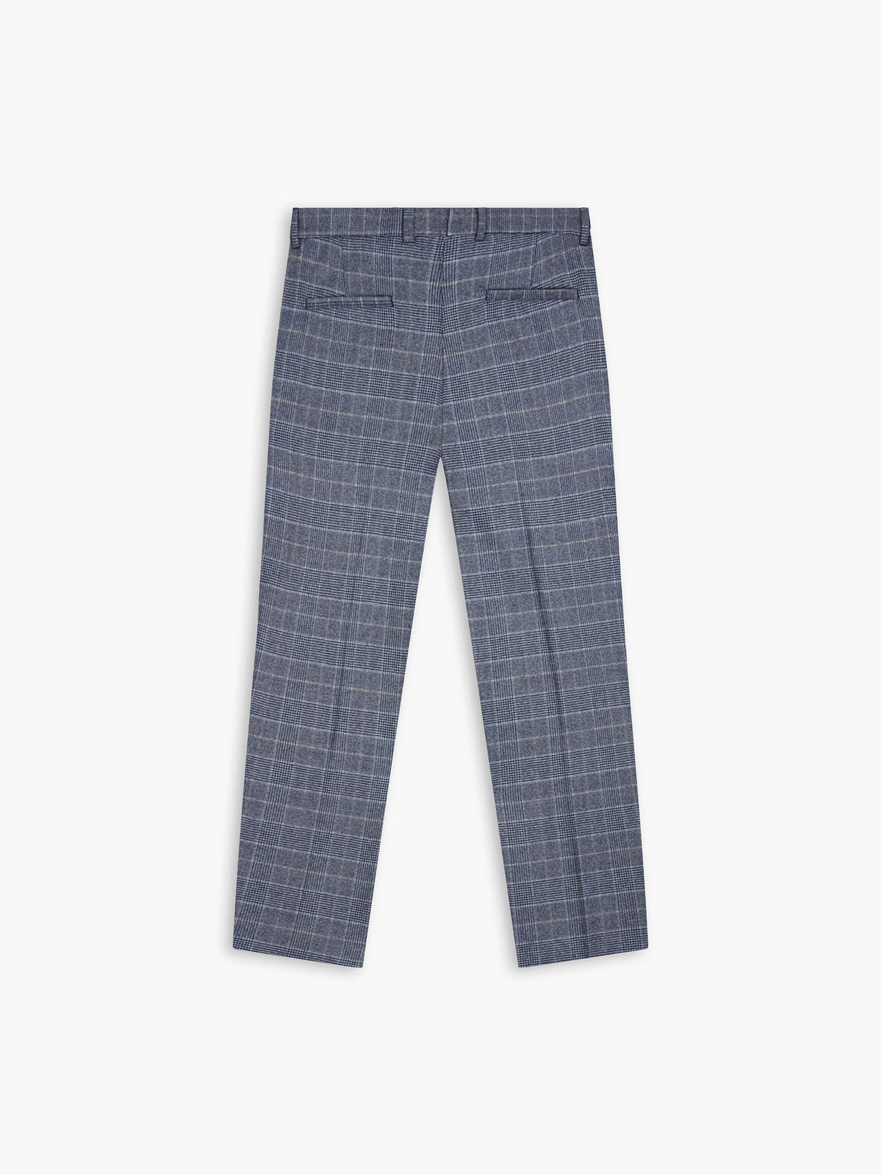 Hampstead Premium Wool Slim Blue Check Suit Trouser