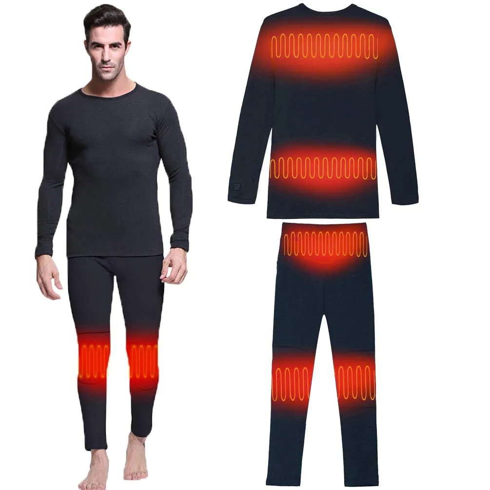 Heated Base Layer for Men's Thermal Underwear and Winter Clothing